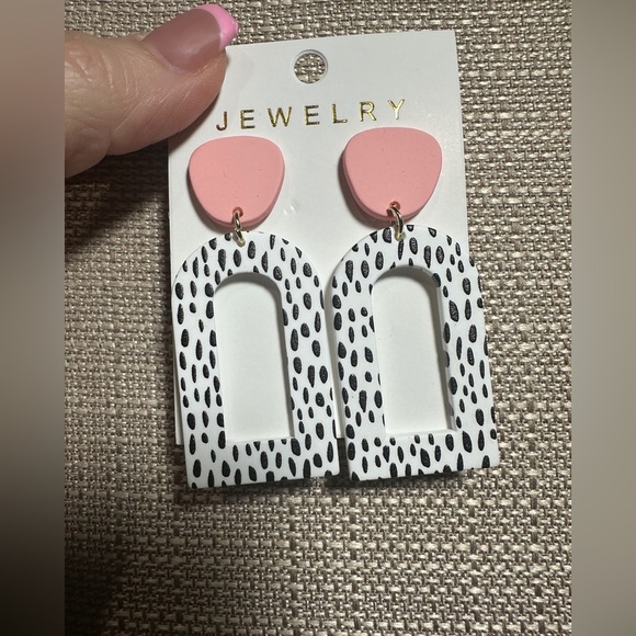 Colorful Floral and Geometric Clay Textured Earrings Set Spring - Picture 2 of 5